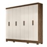Guarda Roupa Casal 8 Portas 4 Gavetas Castanho Wood / Baunilha Diplomata - Moval - 7