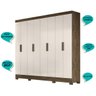 Guarda Roupa Casal 8 Portas 4 Gavetas Castanho Wood / Baunilha Diplomata - Moval - 5