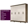 Guarda Roupa Casal 8 Portas 4 Gavetas Castanho Wood / Baunilha Diplomata - Moval - 6