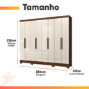 Ver imagem 4 de Guarda Roupas Casal 8 Portas 4 Gavetas Diplomata Moval Castanho / Baunilha