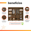 Ver imagem 5 de Guarda Roupas Casal 8 Portas 4 Gavetas Diplomata Moval Castanho / Baunilha