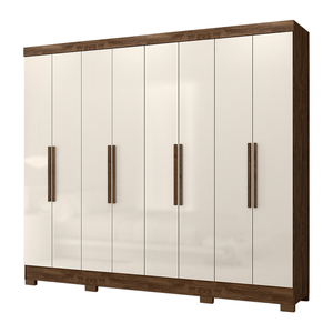 Guarda Roupas Casal 8 Portas 4 Gavetas Diplomata Moval Castanho / Baunilha