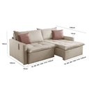 Ver imagem 3 de Sofá Cama Star 31 2,10m Moderno Encosto de Fibra Estilo Clean Espuma Alta Densidade - Capuccino