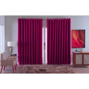 Cortina para Sala Quarto Blackout Tecido 2,70x1,80 Ellegance:vinho