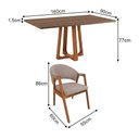 Ver imagem 4 de Mesa de Jantar Julia 1,60 Freijó Pés Cerejeira Madeira Maciça 6 Cadeiras Helen Design - Bege Linho