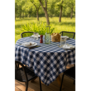 Ver imagem 2 de Toalha de Mesa Picnic 4 Lugares Algodão 1,40 x 1,40 m Azul Marinho Santa Sofia