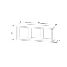 Nicho MDF Triplo Branco 60 x 23 x 15 cm - Mobes - 2