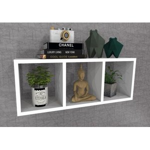 Nicho MDF Triplo Branco 60 x 23 x 15 cm - Mobes
