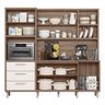 Cozinha Compacta Leona 7 Portas e 3 Gavetas Carvalho Nature/off White Cristal - Nicioli - 5