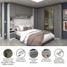 Quarto Completo de Canto Casal com 6 Módulos e Vidro Reflecta Prime Plus Luciane Móveis - 5