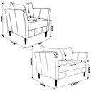 Ver imagem 3 de Conjunto Sofá 2 Lugares com Poltrona Pés Palito Lubbock Couro Branco