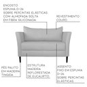 Ver imagem 2 de Conjunto Sofá 2 Lugares com Poltrona Pés Palito Lubbock Couro Branco