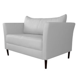 Conjunto Sofá 2 Lugares com Poltrona Pés Palito Lubbock Couro Branco - 6