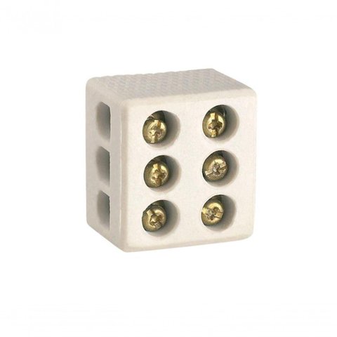 Conector Porcelana L&c Ate 10mm 3 Polos 1422-a C/50pcs
