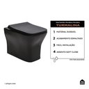 Ver imagem 2 de Vaso Sanitário Convencional Turmalina Pingoo.casa - Preto