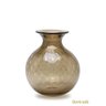Vaso Pérola Redondo Tela Fumê com Ouro Murano Cristais Cadoro - 1