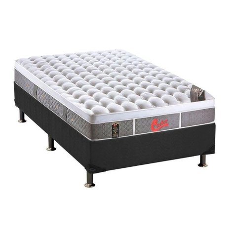 Cama Box Solteiro: Colchão Molas Pocket Ensacadas Castor Newh + Base Gray(88x188)