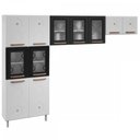 Ver imagem 1 de Cozinha De Aço Compacta Mirage New 11 Portas 6 Prateleiras com Vidro Branco/Preto - Telasul