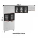 Ver imagem 3 de Cozinha De Aço Compacta Mirage New 11 Portas 6 Prateleiras com Vidro Branco/Preto - Telasul