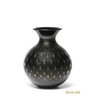 Vaso Pérola Redondo Tela Preto com Ouro Murano Cristais Cadoro - 1