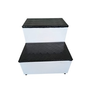 Escada Escadinha Auxiliar 2 Degraus Antiderrapante para Maca Estética e Beleza - Branco