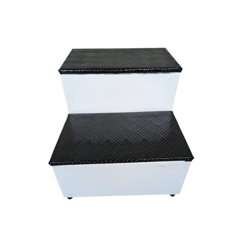 Escada Escadinha Auxiliar 2 Degraus Antiderrapante para Maca Estética e Beleza - Branco