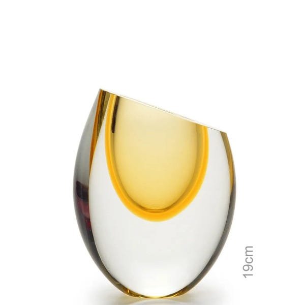 Gota Baixa Diagonal Âmbar Murano Cristais Cadoro - 1