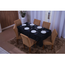Ver imagem 1 de toalha de mesa retangular 6 lugares jacquard 1,35x2,00:preto