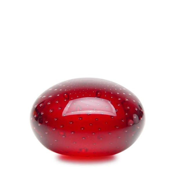 Peso Tela Achatado Vermelho Murano Cristais Cadoro - 1