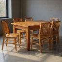 Ver imagem 1 de Conjunto Mesa de Jantar 1,5 m com 6 Cadeiras Madri Madeira Maciça