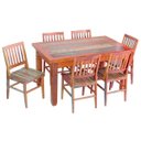 Ver imagem 1 de Conjunto Mesa de Jantar 1,5 M 6 Cadeiras Madri Madeira de Demolição com Pátina