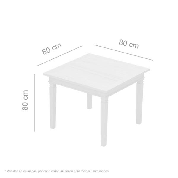 Conjunto Mesa de Jantar 80x80cm 4 Cadeiras Mineira Madeira de Demolição - 4