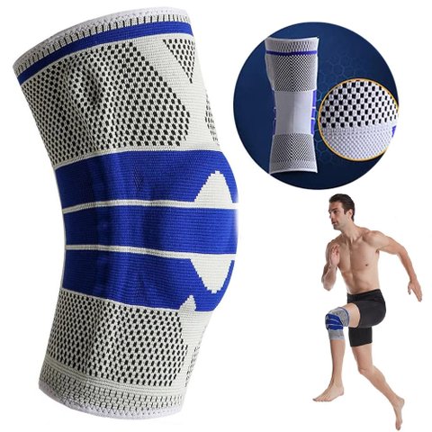 Joelheira Ortopedica Gel Silicone Compressao Articulaçao Suporte Joelho Ajustavel Flexivel