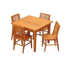 Conjunto Mesa de Jantar 1m c/4 Cadeiras Madri Madeira Maciça - 4 Conjunto Mesa de Jantar 1m c/4 Cadeiras Madri Madeira Maciça - 4