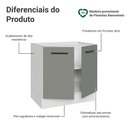 Ver imagem 3 de Balcão de Cozinha 80 cm 2 Portas (sem Tampo) Branco/Cinza Agata Madesa