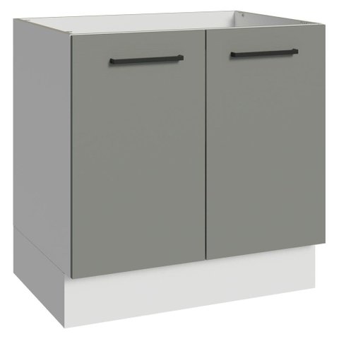Balcão de Cozinha 80 cm 2 Portas (sem Tampo) Branco/Cinza Agata Madesa