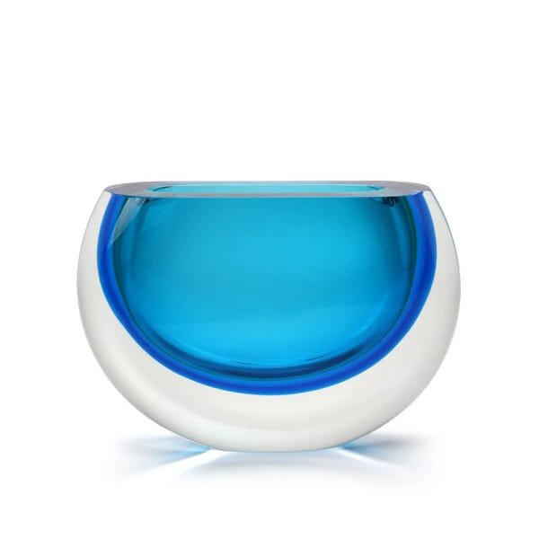 Vaso 92 MS Bicolor Verde com Água-marinha Murano Cristais Cadoro - 1