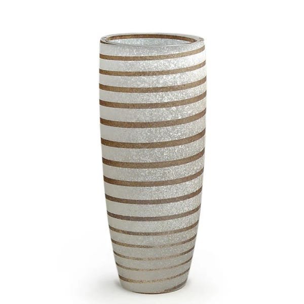 Vaso AD3 Etrusco Espiral Murano Cristais Cadoro - 1
