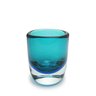 Vaso Baixo com Bolha Bicolor Verde com Água-marinha Murano Cristais Cadoro - 1