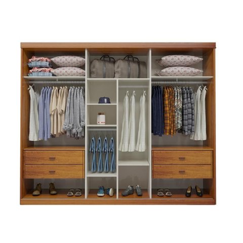 Guarda-roupa Casal Urban C/ Espelho 3 Portas Naturale Bom Pastor