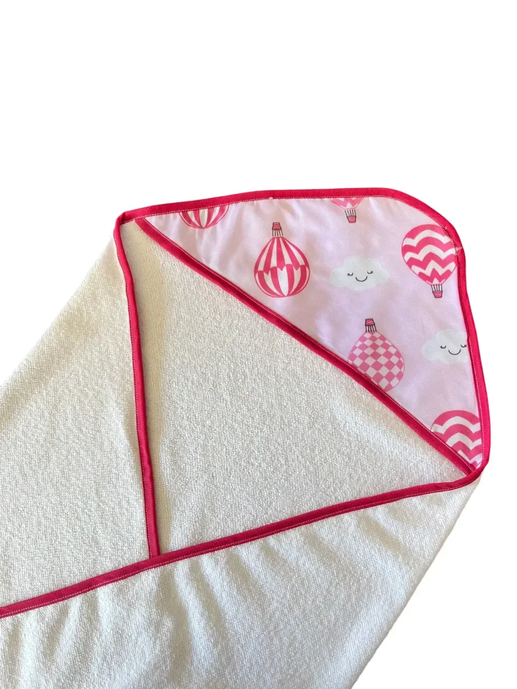 Toalha com Capuz Poliéster sem Forro - Balão Pink