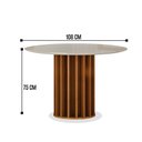 Ver imagem 2 de Conjunto Sala de Jantar Flora 1,08m Tampo Vidro com 4 Cadeiras Off White/Linho Palha