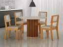 Ver imagem 7 de Conjunto Sala de Jantar Flora 1,08m Tampo Vidro com 4 Cadeiras Off White/Linho Palha