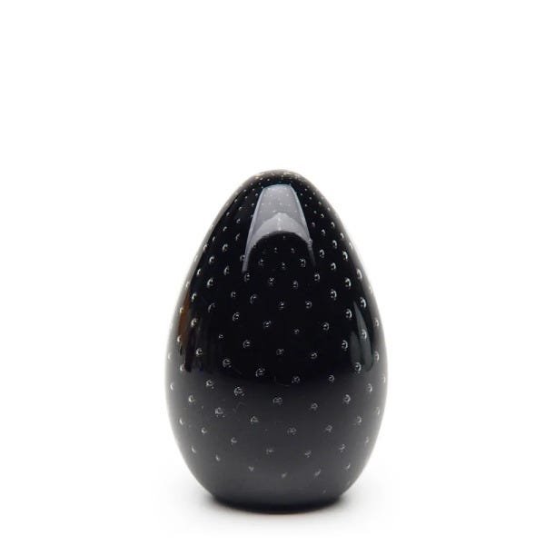 Peso Tela Oval Preto Murano Cristais Cadoro - 1