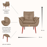 Kit Namoradeira Reforçada + 2 Poltronas Opala Marrom Capuccino Suede Decorativas Sala - 8