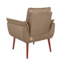 Ver imagem 6 de Kit Namoradeira Reforçada + 2 Poltronas Opala Marrom Capuccino Suede Decorativas Sala