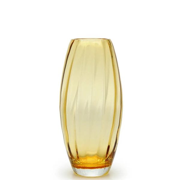 Vaso Oliva G Ondulado Âmbar Murano Cristais Cadoro - 1