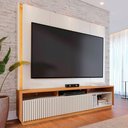 Ver imagem 2 de Estante Painel Tv 75 Pol com Led 200cm Mafra Freijó-off White C05 Mpozenato