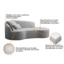 Ver imagem 4 de Divã Recamier Curvo Sala de Estar Inglaterra Lado Direito 180cm Linho Cinza Claro - Incasa Decor