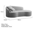Ver imagem 6 de Divã Recamier Curvo Sala de Estar Inglaterra Lado Direito 180cm Linho Cinza Claro - Incasa Decor